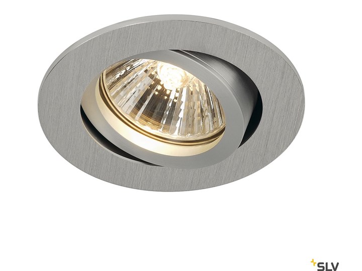 NEW TRIA 68, okrągła, lampa sufitowa wpuszczana, QPAR51, aluminium szczotkowane, 50W Oprawa halogenowa Oprawa stropowa Okrągłe Oprawa wpuszczana Kategoria Oprawy oświetleniowe