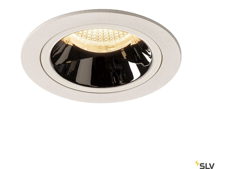 NUMINOS® DL M, wewnętrzna oprawa sufitowa wpuszczana LED, biała/chrom 3000 K 55°, zawiera sprężyny liściaste Oprawa stropowa Kolor Biały Oprawa led Oprawa wpuszczana Kategoria Oprawy oświetleniowe