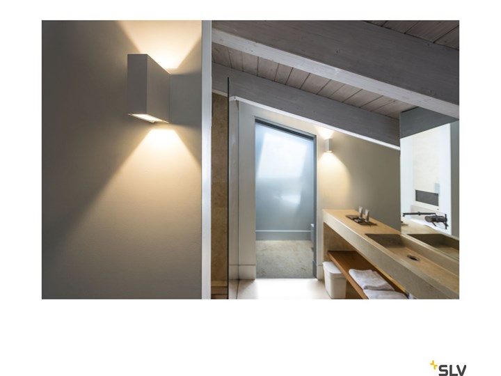 QUAD 2 XL, lampa ścienna, LED, 3000K, IP44, kwadratowa, up/down, biała, 3,2W Kinkiet ogrodowy Lampa LED Kategoria Lampy ogrodowe