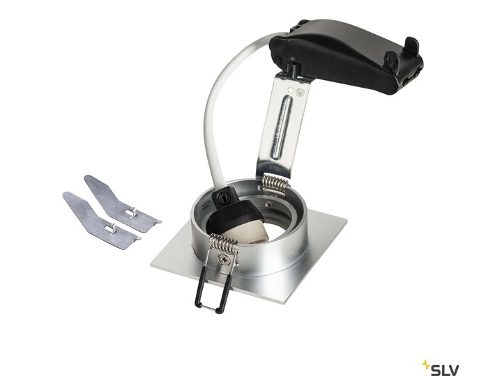 NEW TRIA 68 square, lampa sufitowa wpuszczana, QPAR51, aluminium szczotkowane, 50W Kwadratowe Oprawa wpuszczana Oprawa stropowa Oprawa halogenowa Kategoria Oprawy oświetleniowe