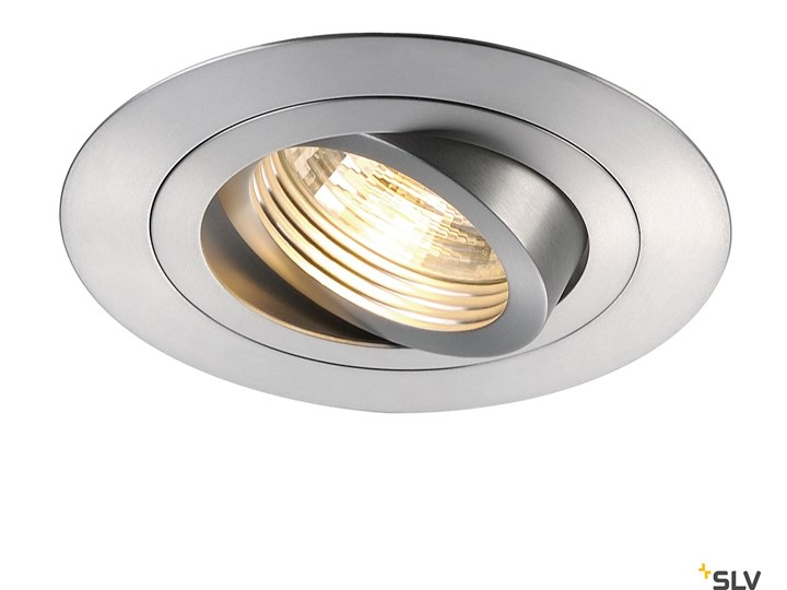 NEW TRIA XL, lampa wpuszczana, QPAR51, okrągła, szczotkowane aluminium, maks. 50W, ze sprężynami zaciskowymi Oprawa halogenowa Okrągłe Oprawa wpuszczana Kwadratowe Oprawa stropowa Kategoria Oprawy oświetleniowe