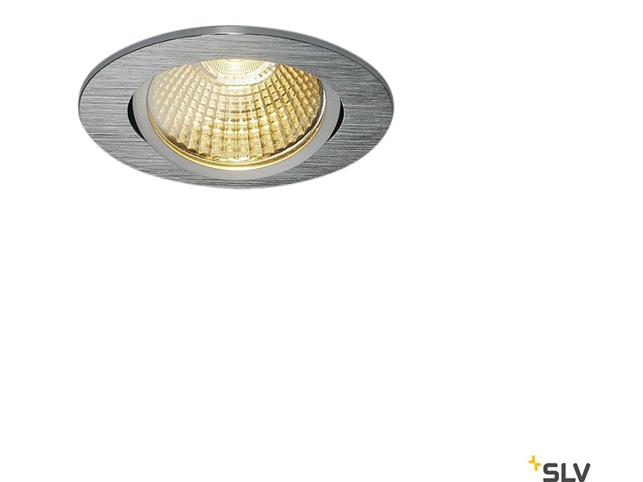 NEW TRIA 68, lampa wpuszczana, LED, 3000K, okrągła, szczotkowane aluminium, 38°, 12W, z zasilaczem i sprężynami zaciskowymi Oprawa wpuszczana Oprawa stropowa Kwadratowe Okrągłe Oprawa led Kategoria Oprawy oświetleniowe