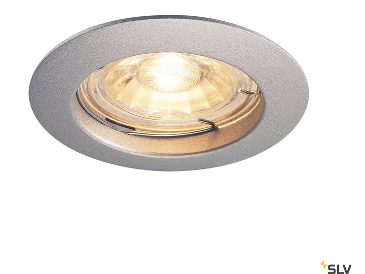 PIKA, lampa sufitowa wpuszczana, QPAR51, nieruchoma, kolor srebrnoszary, maks. 50W Oprawa wpuszczana Oprawa ruchoma Oprawa stropowa Kolor Srebrny