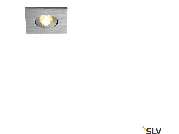 NEW TRIA MINI SET, lampa wpuszczana, dioda Power LED, 3000K, kwadratowa, szczotkowane aluminium, 30°, z zasilaczem i sprężynami zaciskowymi Kwadratowe Oprawa stropowa Oprawa wpuszczana Oprawa led Okrągłe Kategoria Oprawy oświetleniowe