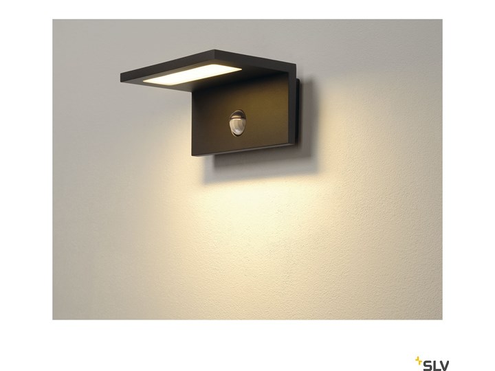 ANGOLUX SENSOR WL, lampa ścienna natynkowa LED, IP44, kolor antracytowy, 3000K Kinkiet ogrodowy Lampa LED Kolor Czarny Kategoria Lampy ogrodowe