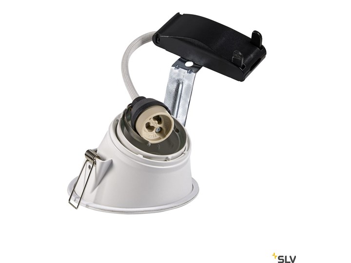 HORN-A, lampa wpuszczana, QPAR51, okrągła, kolor biały matowy, maks. 50W, ze sprężynami zaciskowymi Okrągłe Oprawa stropowa Oprawa ruchoma Oprawa wpuszczana Kategoria Oprawy oświetleniowe