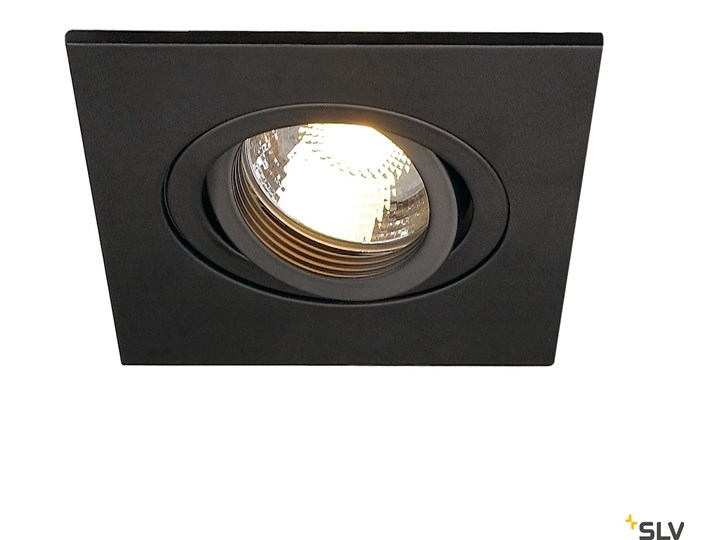 NEW TRIA XL, lampa wpuszczana, QPAR51, kwadratowa, kolor czarny matowy, maks. 50W, ze sprężynami zaciskowymi Okrągłe Oprawa halogenowa Oprawa stropowa Oprawa wpuszczana Kwadratowe Kategoria Oprawy oświetleniowe