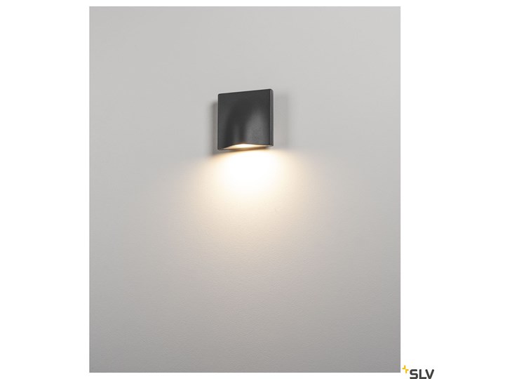 VILUA S WL, lampa ścienna natynkowa,, kolor antracytowy, 3000K, IP54, 100°, 405lm Lampa LED Kinkiet ogrodowy Kolor Czarny