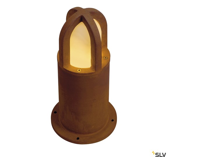 RUSTY CONE 40, lampa podłogowa, TC-DSE, IP54, okrągła, zardzewiałe żelazo, Ø/W 15/40 cm, maks. 11W Kategoria Lampy ogrodowe Kolor Beżowy