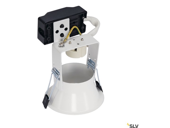 HORN 1, lampa wpuszczana, QPAR51, jednopunktowa, okrągła, kolor biały matowy, maks. 50W, ze sprężynami zaciskowymi Oprawa stropowa Oprawa ruchoma Oprawa wpuszczana Okrągłe Kategoria Oprawy oświetleniowe