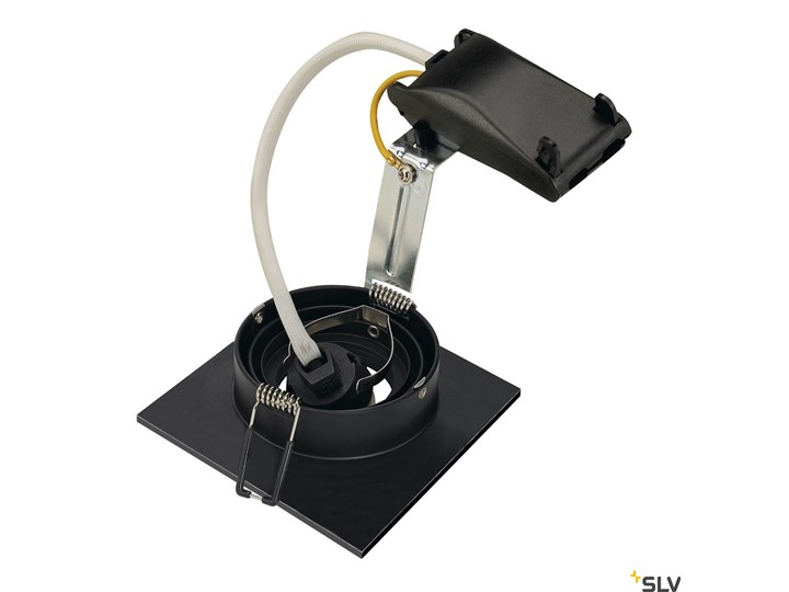 NEW TRIA XL, lampa wpuszczana, QPAR51, kwadratowa, kolor czarny matowy, maks. 50W, ze sprężynami zaciskowymi Oprawa halogenowa Oprawa wpuszczana Okrągłe Kwadratowe Oprawa stropowa Kategoria Oprawy oświetleniowe