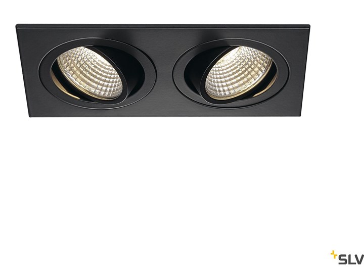NEW TRIA 2 SET, lampa wpuszczana, dwupunktowa, LED, 3000K, prostokątna, czarna matowa, 38°, 15W, z zasilaczem i sprężynami zaciskowymi Oprawa led Oprawa wpuszczana Kwadratowe Oprawa stropowa Okrągłe Prostokątne Kolor Czarny