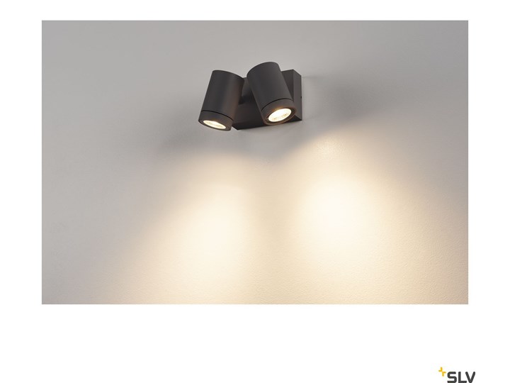 HELIA, lampa ścienna, dwupunktowa, LED, 3000K, IP55, antracyt, przechylna, 2x8W Kinkiet ogrodowy Lampa LED Reflektor Kategoria Lampy ogrodowe