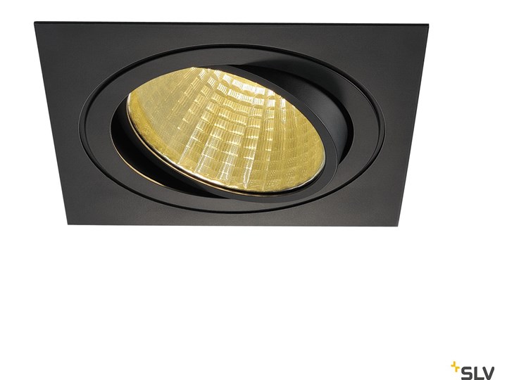 NEW TRIA 1 SET, lampa wpuszczana, jednopunktowa, LED, 2700K, kwadratowa, czarna, 30°, 29W, z zasilaczem i sprężynami zaciskowymi Okrągłe Oprawa wpuszczana Oprawa stropowa Kwadratowe Oprawa led Kolor Czarny