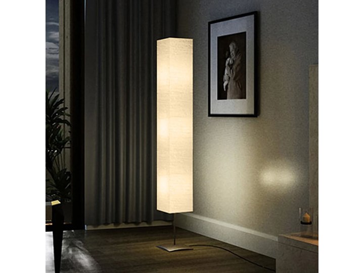 vidaXL Lampa podłogowa ze stalową podstawą, 170 cm, beżowa Metal Papier Lampa z kloszem Kategoria Lampy podłogowe