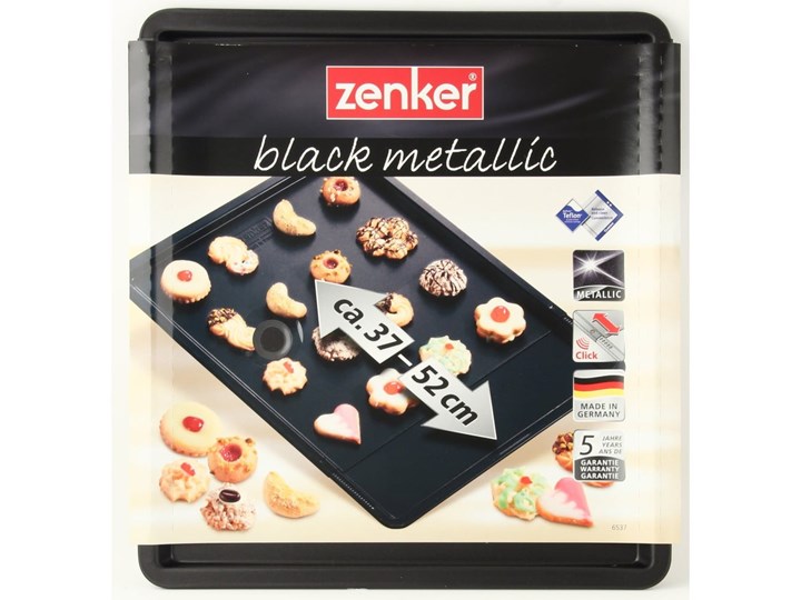 Regulowana blaszka do pieczenia Zenker Black, 37-52x33 cm Kolor Czarny Blacha Do ciasta Kategoria Formy i foremki
