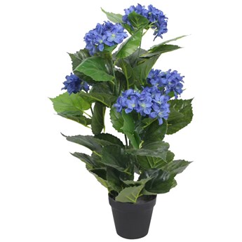 vidaXL Sztuczna hortensja z doniczką, 60 cm, niebieska