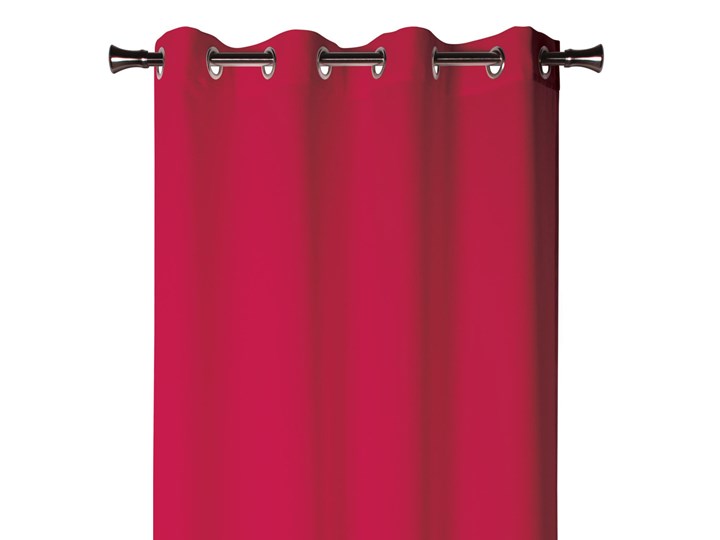 Zasłona OXFORD z kółkami 140x260 cm - Homla Kolor Czerwony Poliester Typ Zasłony gotowe