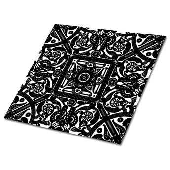 Bliskowschodni czarno-biały wzór Samoprzylepne płytki na podłogę Bliskowschodni czarno-biały wzór