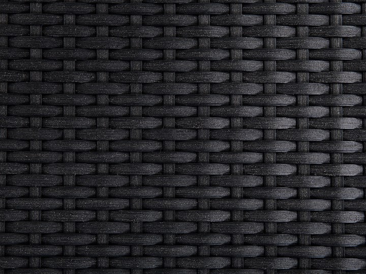 Beliani Zestaw mebli ogrodowych jadalniany szary stół granitowy polerowany 220 x 100 cm 8 czarnych krzeseł z technorattanu sztaplowanych Stal Stoły z krzesłami Zawartość zestawu Krzesła Styl Nowoczesny