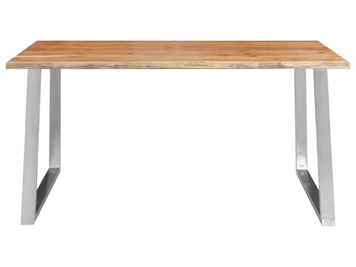 vidaXL Stół jadalniany, 160 x 80 x 75 cm, lite drewno akacjowe i stal Długość(n) 160 cm