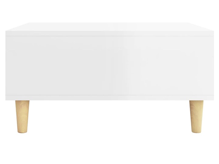 vidaXL Stolik kawowy, biały, wysoki połysk, 60x60x30 cm, płyta wiórowa Drewno Kształt blatu Kwadratowe