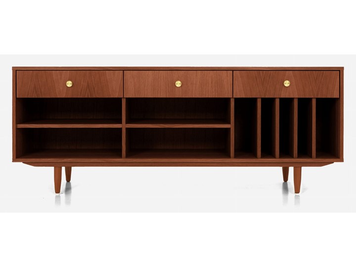 Komoda na gramofon T-S07 plus 3 szuflady Wysokość 70 cm Płyta meblowa Drewno Szerokość 180 cm Głębokość 45 cm Kategoria Komody