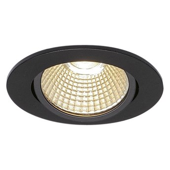 NEW TRIA, okrągła, lampa sufitowa wpuszczana LED, kolor czarny, 1800-3000K, 7,2W
