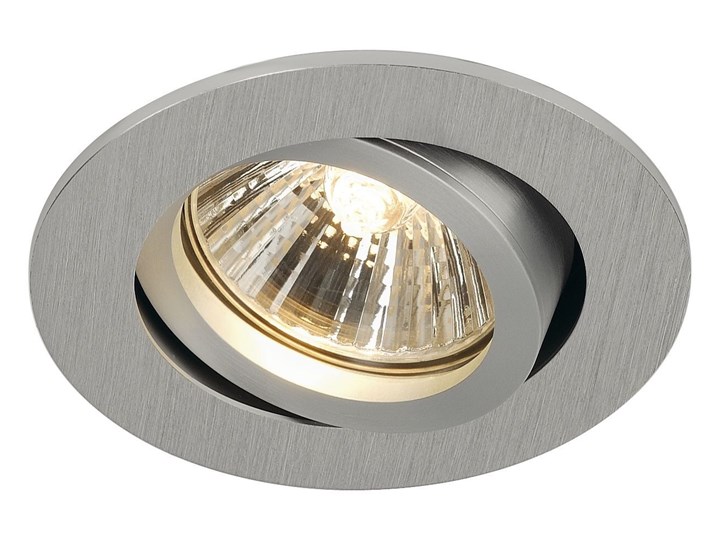NEW TRIA 68, okrągła, lampa sufitowa wpuszczana, QPAR51, aluminium szczotkowane, 50W