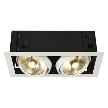 KADUX 2, lampa wpuszczana, dwupunktowa, QPAR111, prostokątna, biała matowa, maks. 150W