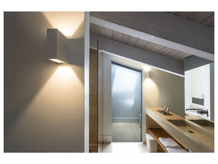 QUAD 2 XL, lampa ścienna, LED, 3000K, IP44, kwadratowa, up/down, biała, 3,2W Kinkiet ogrodowy Lampa LED Kolor Biały