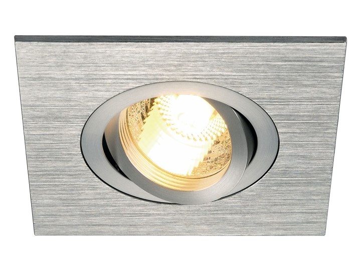 NEW TRIA XL, lampa wpuszczana, QPAR51, kwadratowa, szczotkowane aluminium, maks. 50W, ze sprężynami zaciskowymi Okrągłe Kwadratowe Oprawa wpuszczana Oprawa stropowa Oprawa halogenowa Kategoria Oprawy oświetleniowe