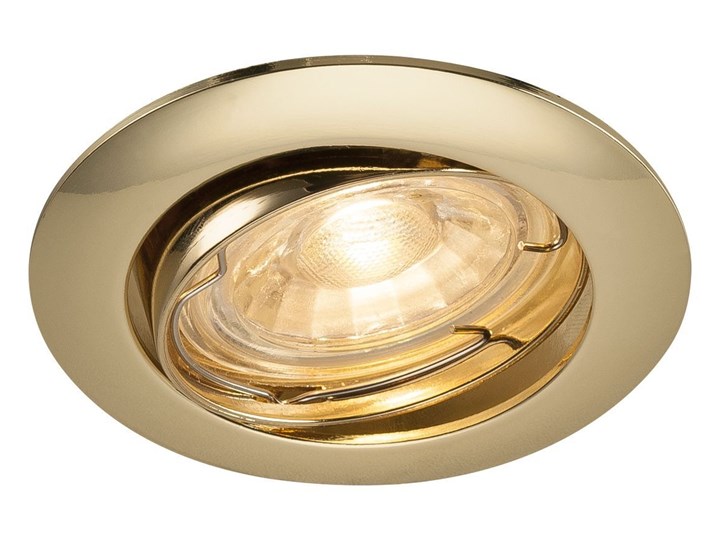 PIKA, lampa sufitowa wpuszczana, QPAR51, przechylna, mosiądz, maks. 50W