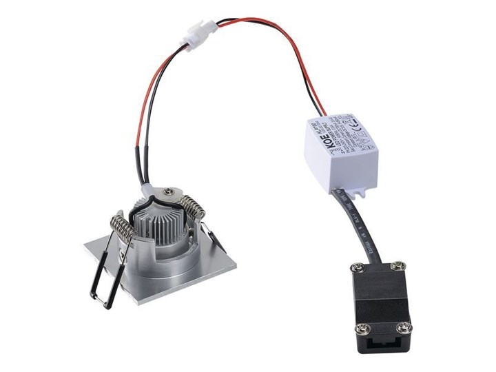 NEW TRIA MINI SET, lampa wpuszczana, dioda Power LED, 3000K, kwadratowa, szczotkowane aluminium, 30°, z zasilaczem i sprężynami zaciskowymi Kwadratowe Okrągłe Oprawa led Oprawa stropowa Oprawa wpuszczana Kategoria Oprawy oświetleniowe