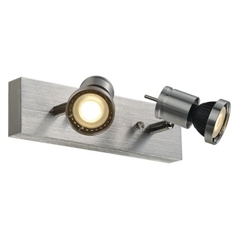 ASTO 2, lampa ścienna i sufitowa, dwupunktowa, QPAR51, szczotkowane aluminium, maks. 150 W