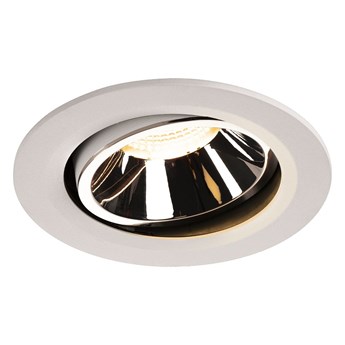 NUMINOS® MOVE DL L, wewnętrzna oprawa sufitowa wpuszczana LED, biała/chrom 3000 K 40° obrotowa i pochylana