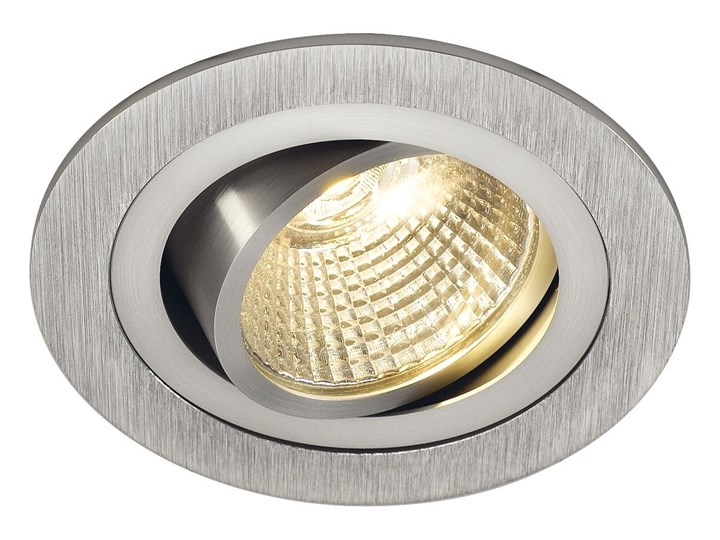 NEW TRIA 1 SET, lampa wpuszczana, jednopunktowa, LED, 2700K, okrągła, szczotkowane aluminium, 38°, 9,1W, z zasilaczem i sprężynami zaciskowymi Oprawa led Oprawa wpuszczana Oprawa stropowa Kwadratowe Okrągłe Kategoria Oprawy oświetleniowe