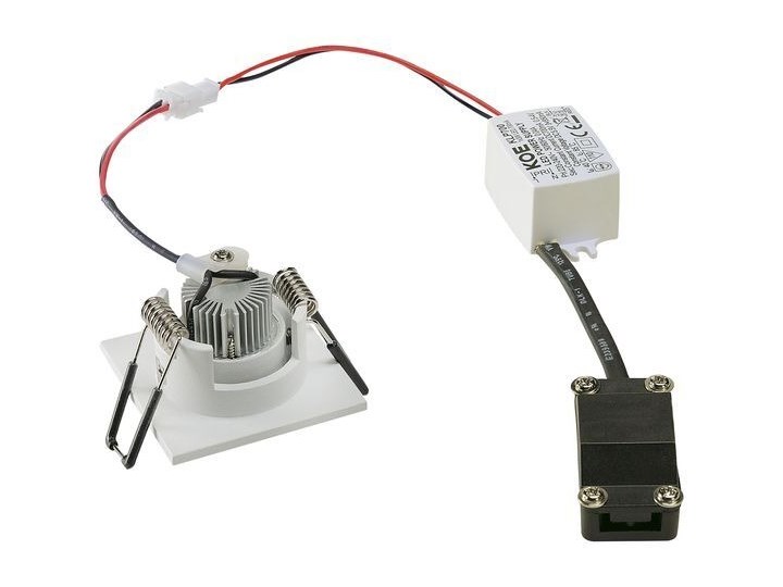 NEW TRIA MINI SET, lampa wpuszczana, dioda Power LED, 3000K, kwadratowa, biała matowa, 30°, z zasilaczem i sprężynami zaciskowymi Oprawa led Oprawa wpuszczana Kwadratowe Okrągłe Oprawa stropowa Kolor Biały