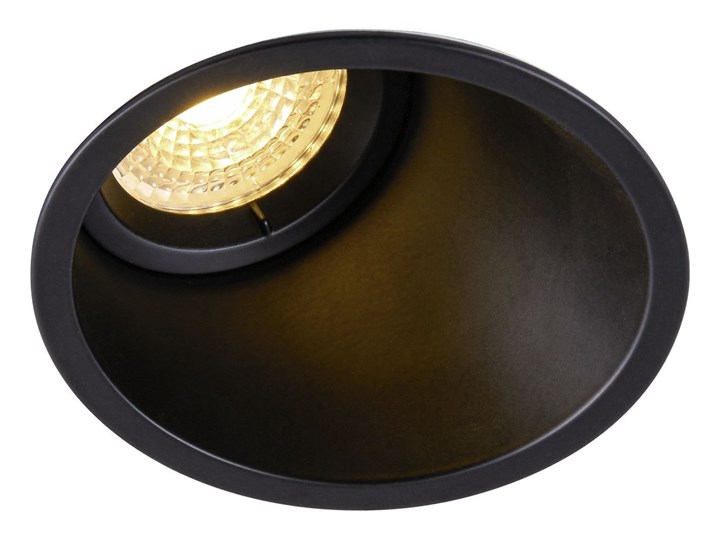 HORN-A, lampa wpuszczana, QPAR51, okrągła, kolor czarny matowy, maks. 50W, ze sprężynami zaciskowymi