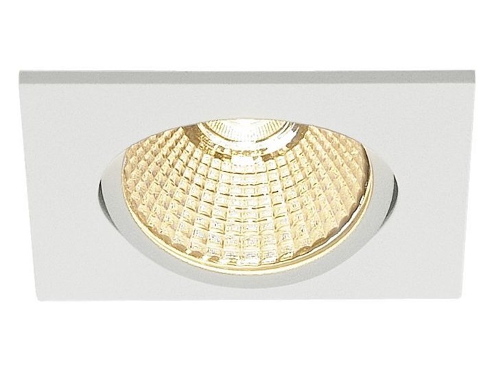 NEW TRIA 68, lampa wpuszczana, LED, 3000K, kwadratowa, biała matowa, 38°, 12W, z zasilaczem i spręży ...