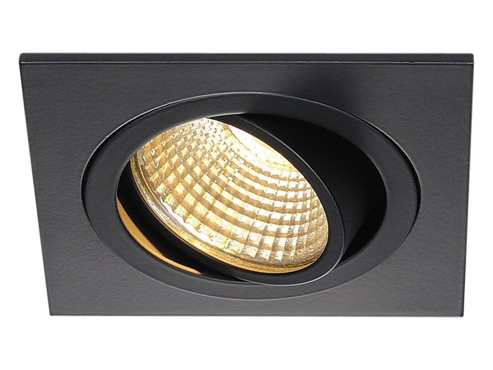 NEW TRIA 1 SET, lampa wpuszczana, jednopunktowa, LED, 2700K, kwadratowa, czarna matowa, 38°, 9,1W, z zasilaczem i sprężynami zaciskowymi Oprawa led Oprawa wpuszczana Kwadratowe Oprawa stropowa Okrągłe Kolor Czarny