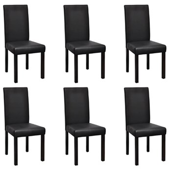 vidaXL Krzesła jadalniane, 6 szt., czarne, sztuczna skóra