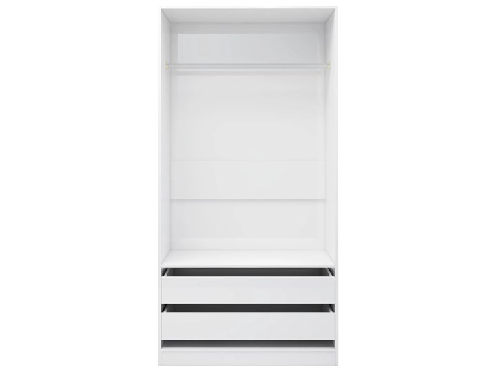 vidaXL Szafa na wysoki połysk, biała, 100x50x200 cm, płyta wiórowa Typ Gotowa Szerokość 100 cm Głębokość 50 cm Kolor Biały