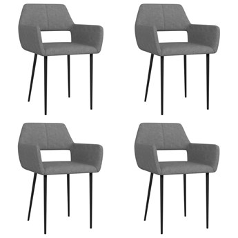 vidaXL Krzesła stołowe, 4 szt., jasnoszare, tapicerowane tkaniną