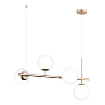 Nowoczesna lampa wisząca VINCI WHITE 4xE14 wys. 92cm | złoty antyk