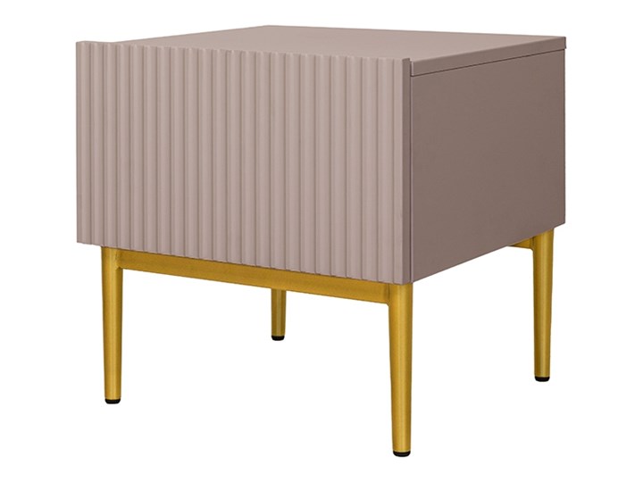 BOGART. Zestaw szafek nocnych Nicole 2 szt. antyczny róż MDF / złote nóżki Kolor Złoty Szerokość 46 cm Głębokość 45 cm Wysokość 45 cm Płyta laminowana Metal Nocne Płyta MDF Typ Nocne