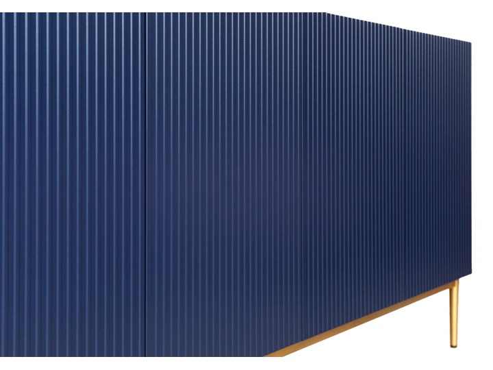 BOGART. Komoda Nicole 200 cm granat MDF / złote nóżki Pomieszczenie Salon Głębokość 45 cm Wysokość 85 cm Z witrynami Pomieszczenie Sypialnia