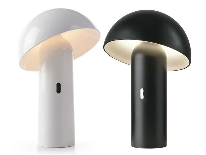 NEW GARDEN lampa biurkowa ENOKI NEGRO INDOOR & OUTDOOR czarna - LED, wbudowana bateria Lampa z kloszem Tworzywo sztuczne Lampa LED Kolor Czarny Wysokość 23 cm Kategoria Lampy stołowe