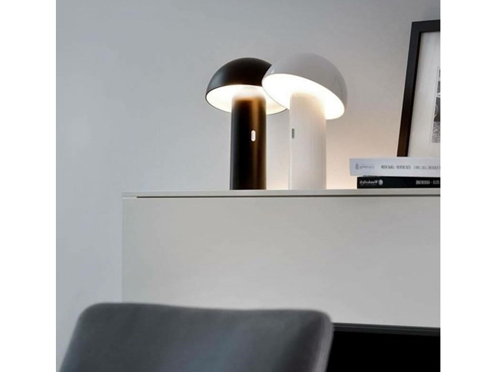 NEW GARDEN lampa biurkowa ENOKI NEGRO INDOOR & OUTDOOR czarna - LED, wbudowana bateria Tworzywo sztuczne Lampa LED Wysokość 23 cm Lampa z kloszem Funkcje Lampa na baterie