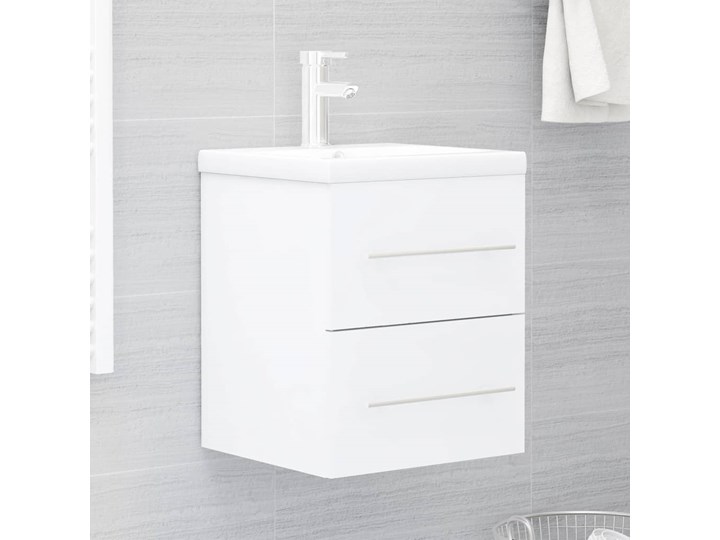 vidaXL Szafka pod umywalkę, biała, 41x38,5x48 cm, płyta wiórowa Płyta stolarska Płyta MDF Rodzaj frontu Szuflady